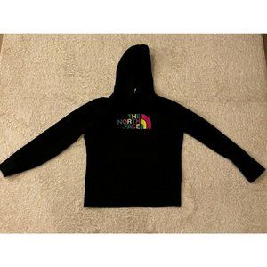 The North Face | Black Hoodie with Rainbow Letters | Women's | Size M